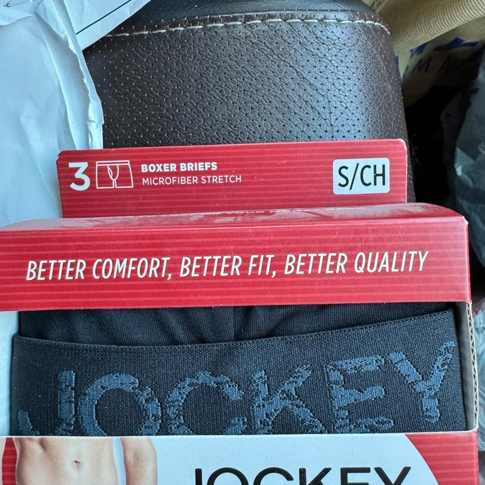 Jockey Essentials 3 pack Black Microfiber Stretch Boxer Brief‎ Sz S NEW!